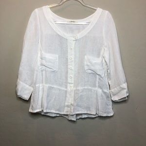 Cannisse 100% Linen White Blouse E1